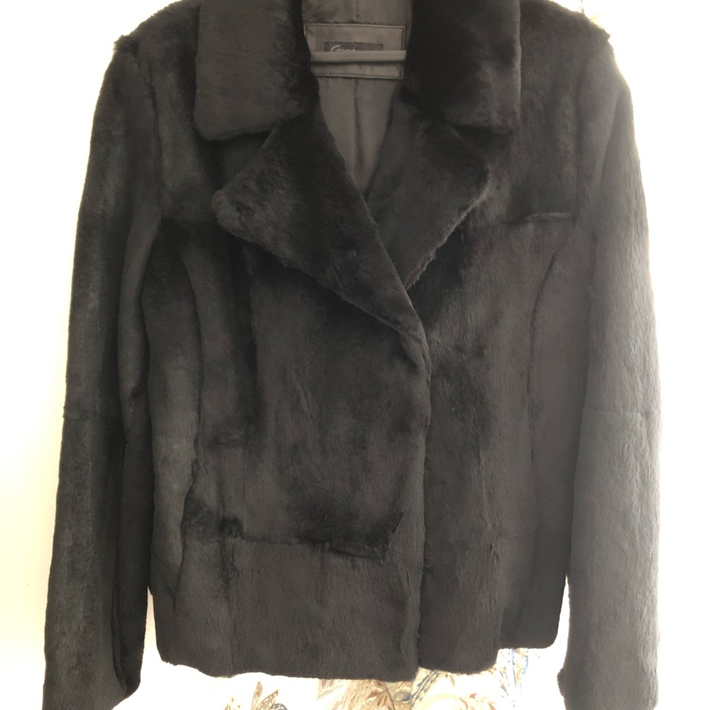 Rabbit fur jacket Large Black